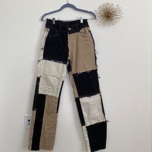 Distressed Patchwork Jeans